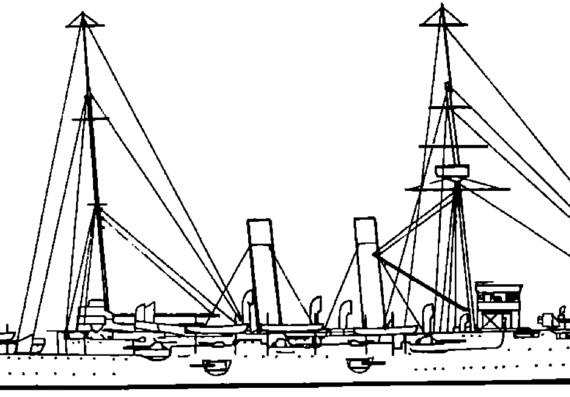 Корабль HMS Hawke [Protecred Cruiser] (1891) - чертежи, габариты, рисунки